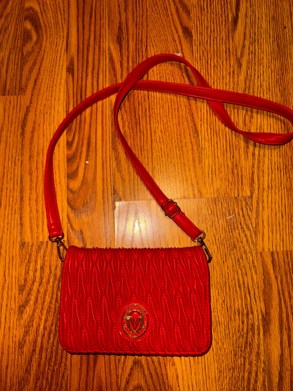 Valentino Orlandi Red Quilted Crossbody Shoulder Bag